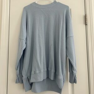 Aerie Blue Crew Neck Sweater Soft Cotton Blend